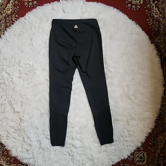 Women's Reebok Black Mesh Panel Yoga Leggings Gym Pants Athleisure - S - Picture 14 of 14